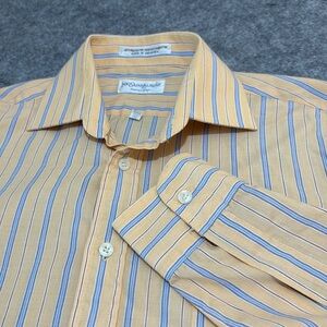 Yves Saint Laurent 1980s Peach Stripe Dress Shirt – Men’s Small, Vintage